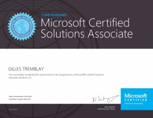 Microsoft Certified Solutions Associate - Windows 10 (Charter)